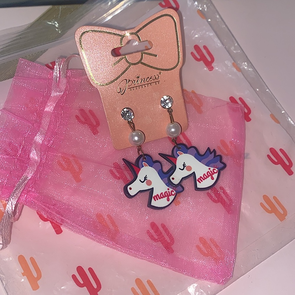 Unicorn Chandelier Novelty Earrings - Picture 2 of 2